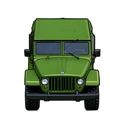 Jeep del Ejército Verde — sprite pixel art 256×256