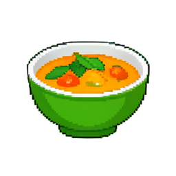 Tigela de curry verde — sprite pixel art 256×256