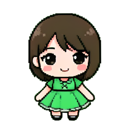 Robe d'été verte — sprite pixel art 256×256