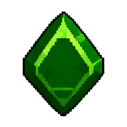 Green Gem (16-Bit) - 256x256 pixel art sprite
