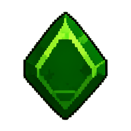 Gema Verde (16-Bit) — sprite pixel art 256×256