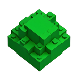 Green Gem (Voxel) - 256x256 pixel art sprite