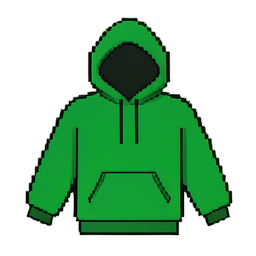 Sweat à capuche vert — sprite pixel art 256×256