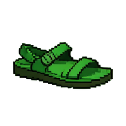 Sandales verts — sprite pixel art 256×256