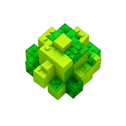 Green Slime (Voxel) - 256x256 pixel art sprite