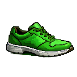 Baskets vertes — sprite pixel art 256×256