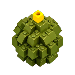 Grenade (Voxel) - 256x256 pixel art sprite