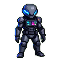Scout Alien Gris — sprite pixel art 256×256