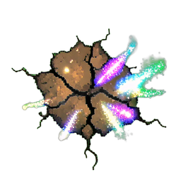지면 균열 파열 — 256×256 픽셀 아트 스프라이트