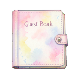 Libro de visitas de cuero — sprite pixel art 256×256