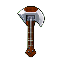 ギター斧 (16bit) — 256×256 ピクセルアートスプライト