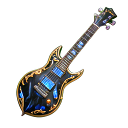 Gitarrenhache (HD-2D) — 256×256 Pixel-Art-Sprite