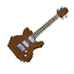 Hacha de guitarra (Voxel) — sprite pixel art 256×256
