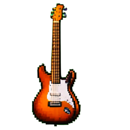 Gitarre — 256×256 Pixel-Art-Sprite