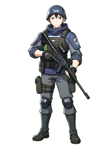 Sniper fusilier — sprite pixel art 384×512
