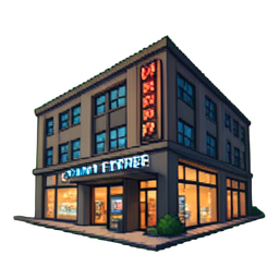 Fitnesszentrum — 256×256 Pixel-Art-Sprite