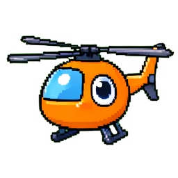 垂直離着陸機 — 256×256 ピクセルアートスプライト