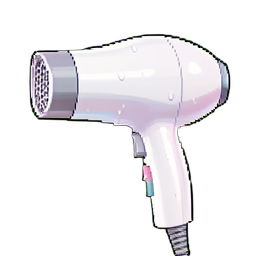 Secador de pelo compacto — sprite pixel art 256×256