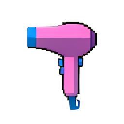 Secador de pelo — sprite pixel art 256×256