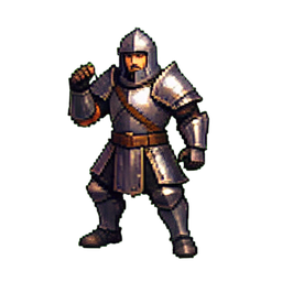 Gardien de lance — sprite pixel art 256×256