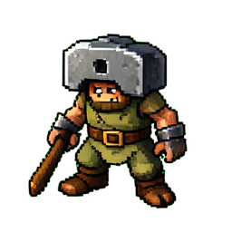 Hammer Dwarf - 256x256 pixel art sprite
