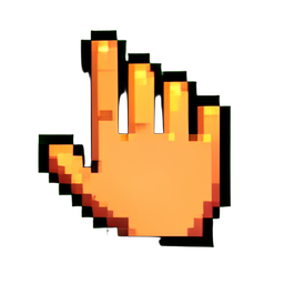 手のカーソル — 256×256 ピクセルアートスプライト