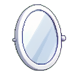 Miroir de main ovale — sprite pixel art 256×256