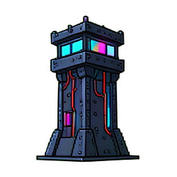 Janela da torre de controle do hangar — sprite pixel art 256×256
