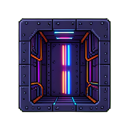 Hangar Floor Hazard Stripe Tile — 256×256 pixel art sprite