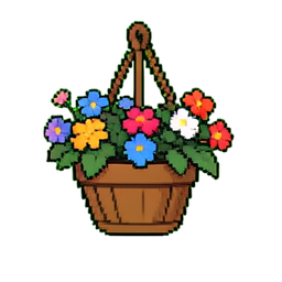 Hanging Basket Flowers — 256×256 pixel art sprite