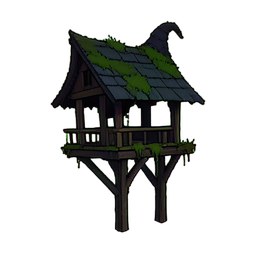 Porche de charme suspendu — sprite pixel art 256×256