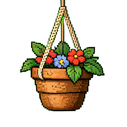 懸掛花盆麻繩 — 256×256 像素游戏素材