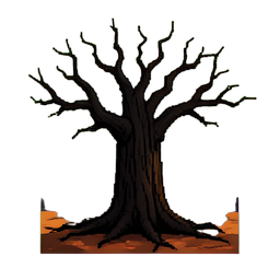 Arbre flétri — sprite pixel art 256×256