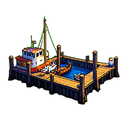 Harbor Dock - 256x256 pixel art sprite