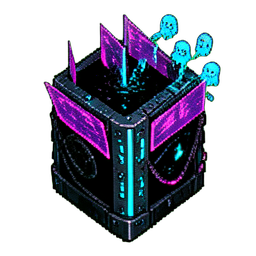 Libro embrujado (Cyberpunk) — sprite pixel art 256×256
