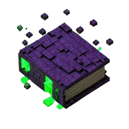 Haunted Book (Voxel) - 256x256 pixel art sprite