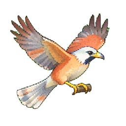 Falcão de Cauda Vermelha — sprite pixel art 256×256