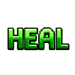 Heal Number Green - 256x256 pixel art sprite