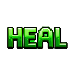 Heal Number Green — 256×256 pixel art sprite