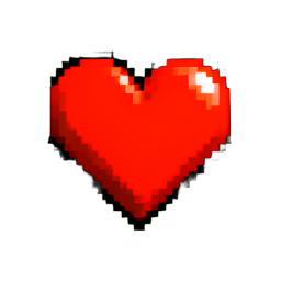 Coração Meio — sprite pixel art 256×256