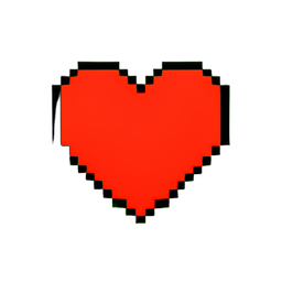 Ícone de saúde do coração — sprite pixel art 256×256