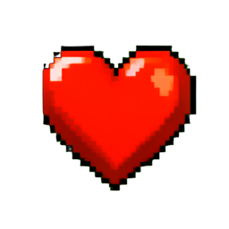 Heart Popup - 256x256 pixel art sprite