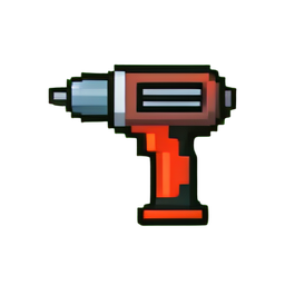 Pistolet thermique — sprite pixel art 256×256