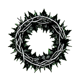 Hedge Round (1-Bit) - 256x256 pixel art sprite