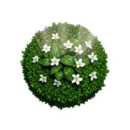 Hedge Round (HD-2D) - 256x256 pixel art sprite