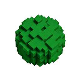 Hedge Round (Voxel) - 256x256 pixel art sprite