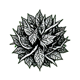 Hedge Tall (1-Bit) - 256x256 pixel art sprite