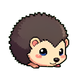 ハリネズミの丸いボール — 256×256 ピクセルアートスプライト