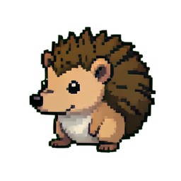 Hérisson — sprite pixel art 256×256
