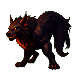 Cerbère, le chien de l'enfer — sprite pixel art 256×256